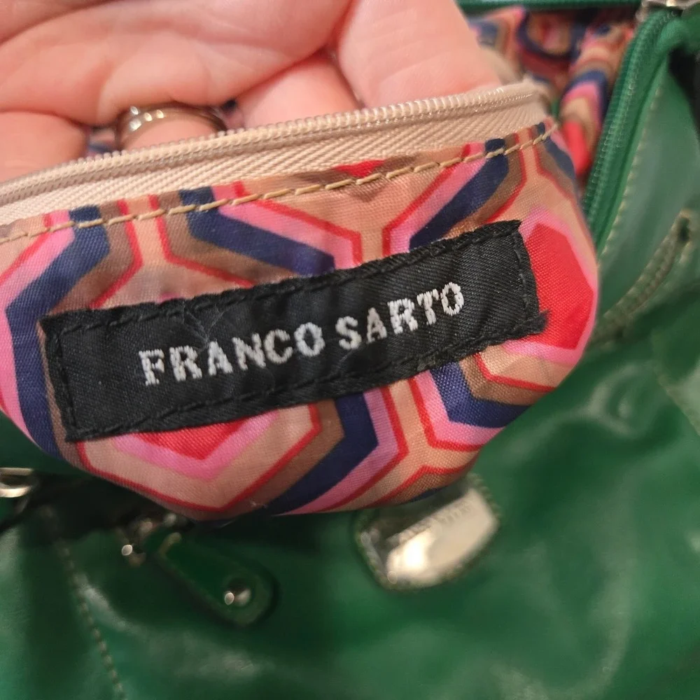 Franco Sarto Kelly Green Shoulder Sling Satchel Bag Purse Y2K Twee